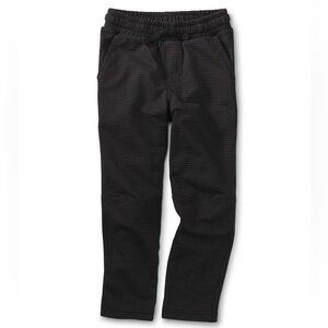 Tea Collection Black Windowpane Printed Trek Pants - 5 - NWT